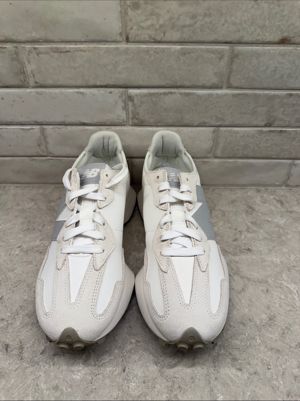 New Balance Women’s White and Light Gray Casual Sneakers